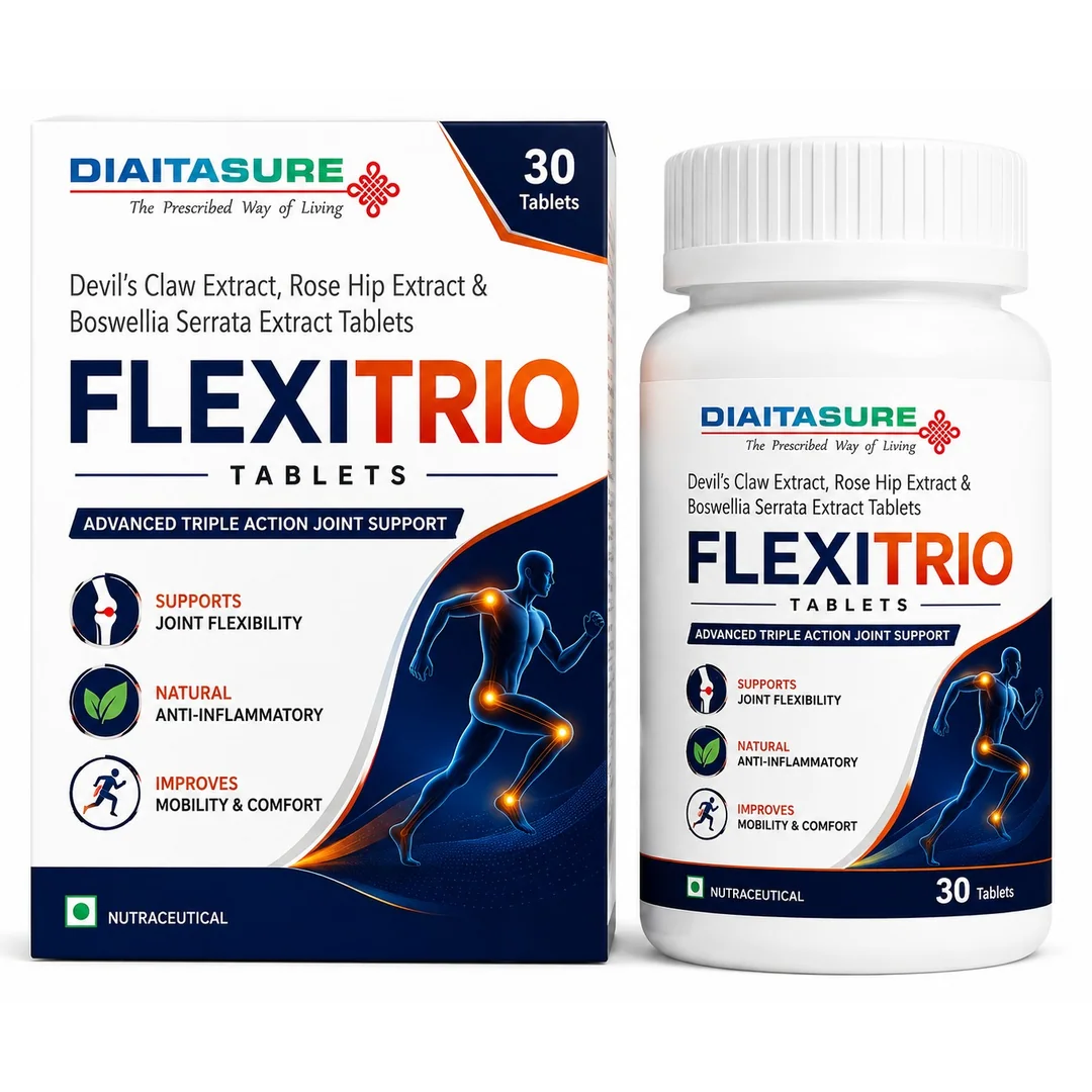 FLEXITRIO Tablets bottle and product pack